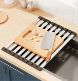 SlideDry Expandable Sink Rack – Foldable 304 Stainless Steel Over-Sink Dish Drainer | Space-Saving Kitchen Organiser