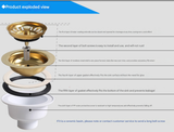 HeritageFlow Antique Brass Sink Waste – Stainless Steel Basket Strainer & Kitchen Drain Stopper | Vintage Style Sink Filter
