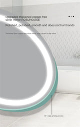 Velmira Halo LED Bathroom Mirror – Frameless Oval Vanity Mirror | Anti-Fog, Touch Dimming & Magnifying Detail View