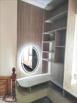 Velmira Halo LED Bathroom Mirror – Frameless Oval Vanity Mirror | Anti-Fog, Touch Dimming & Magnifying Detail View
